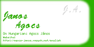 janos agocs business card